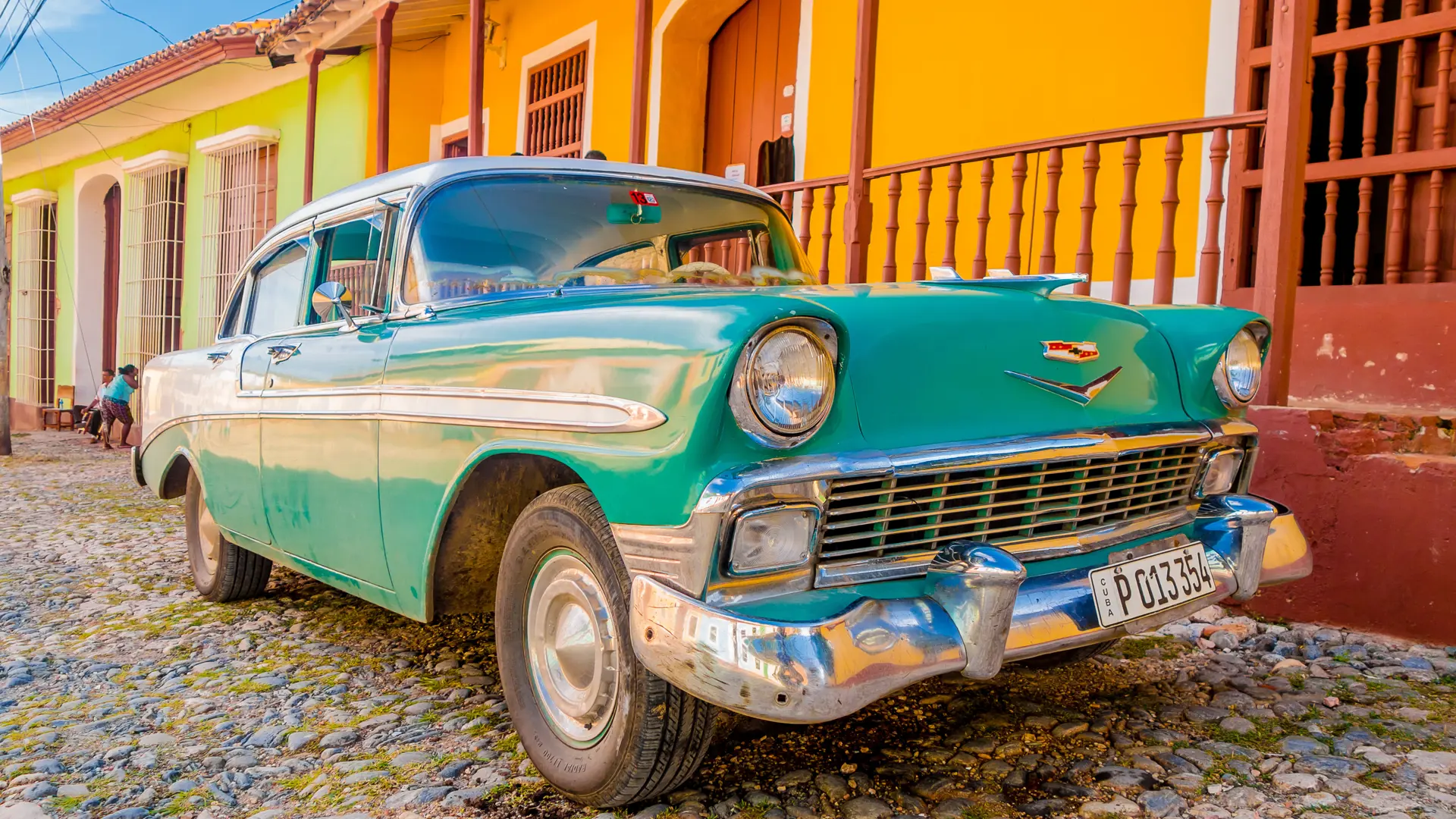 En gammel amerikanerbil i Trinidad