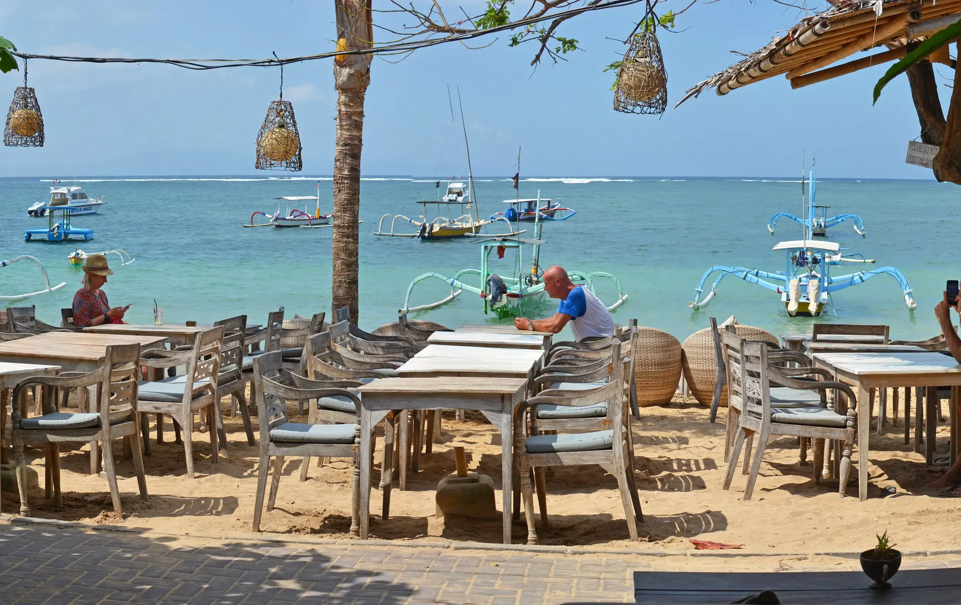 Beachside Restaurant Panorama at Sanur beach in the afternoon..jpg