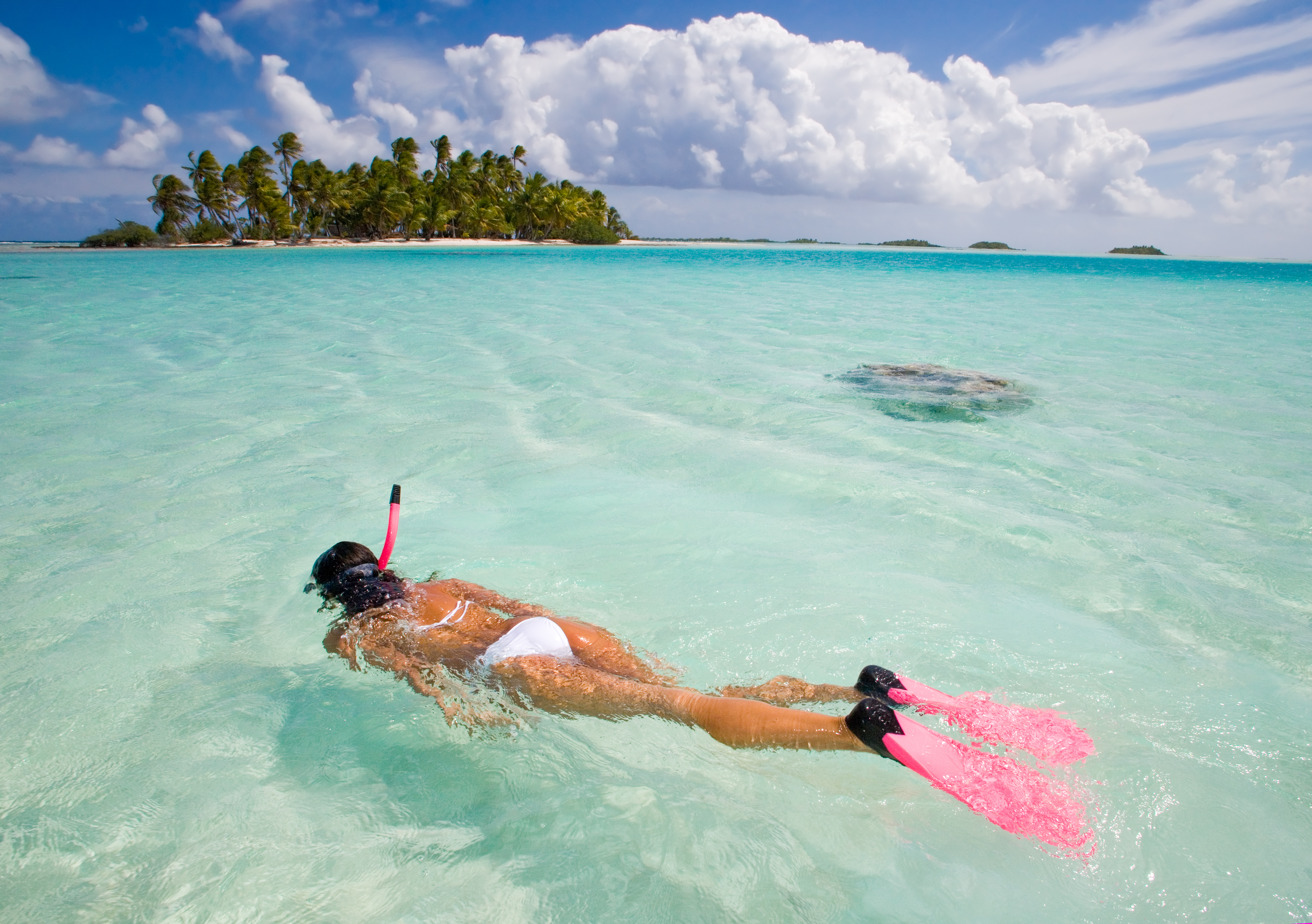 active woman free diving snorkeling in beautiful blue ocean on summer vacation_34948093.jpg
