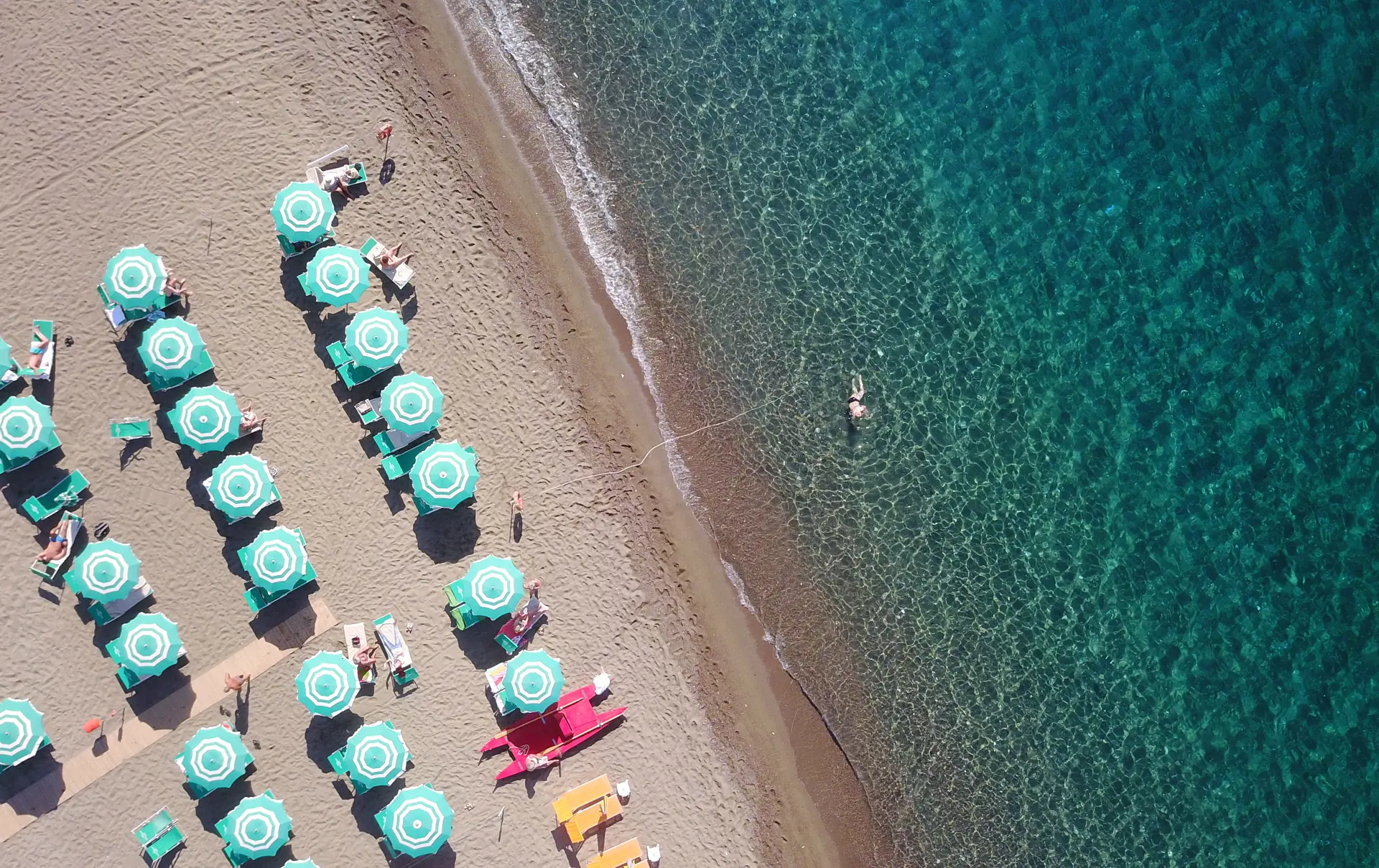 Stranden vid Maronti Beach nära Sant'Angelo