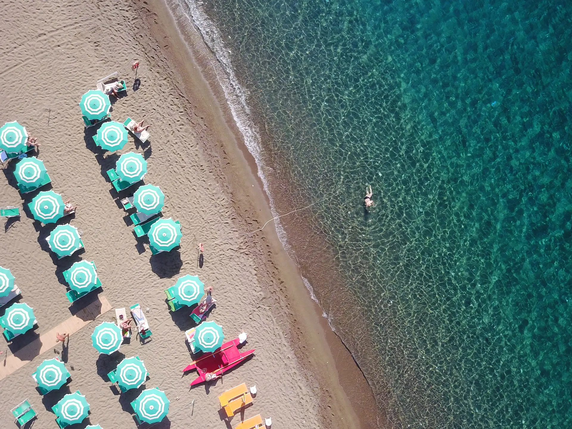 Stranden vid Maronti Beach nära Sant'Angelo