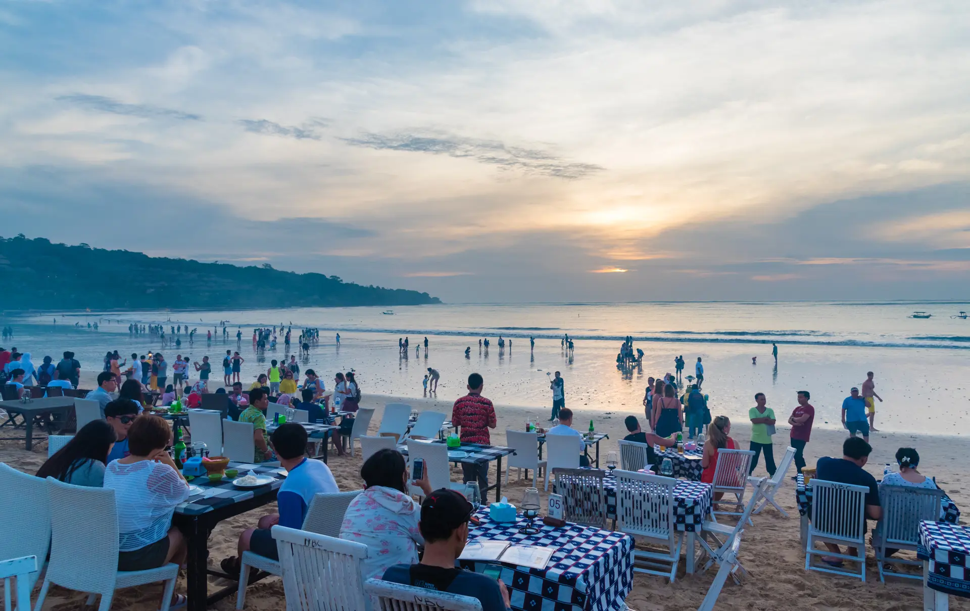 Fiskerestauranter På Stranden I Jimbaran