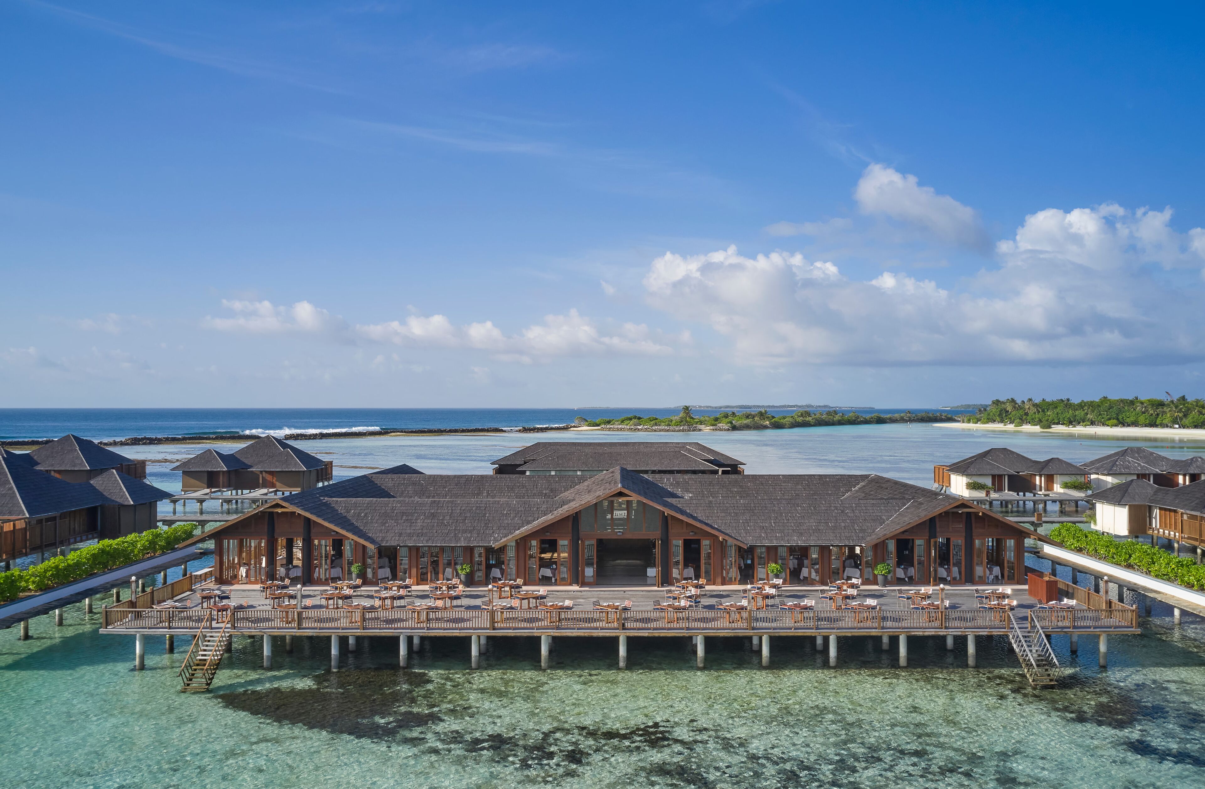 Villa Nautica Lagoon Restaurant Aerial 4K