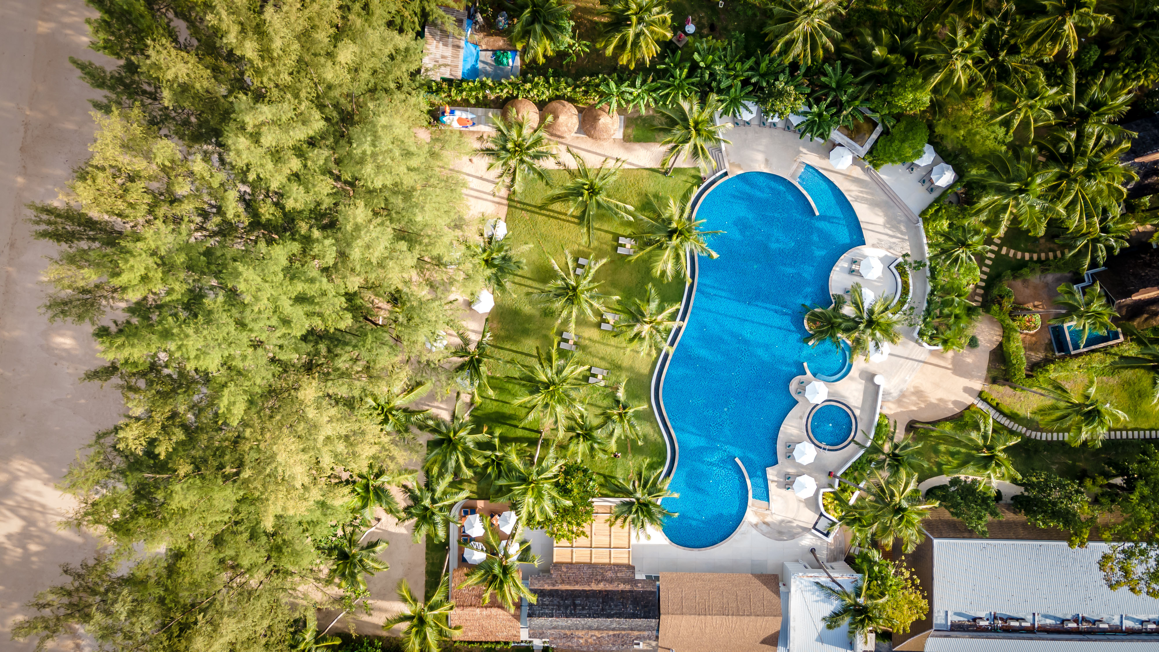 Outrigger Khao Lak Beach Resort Pool Aerial 1