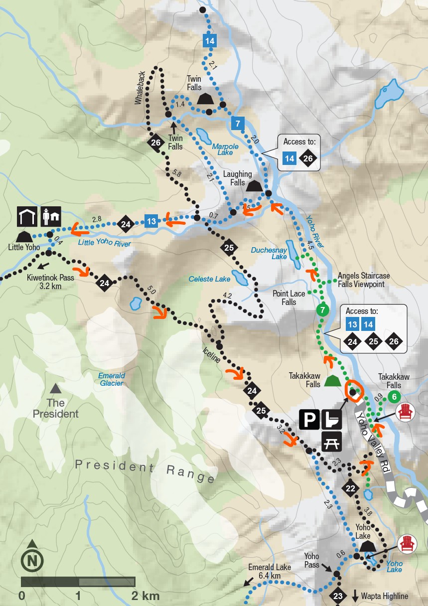 Iceline Trail Kort Fra Parks Canada