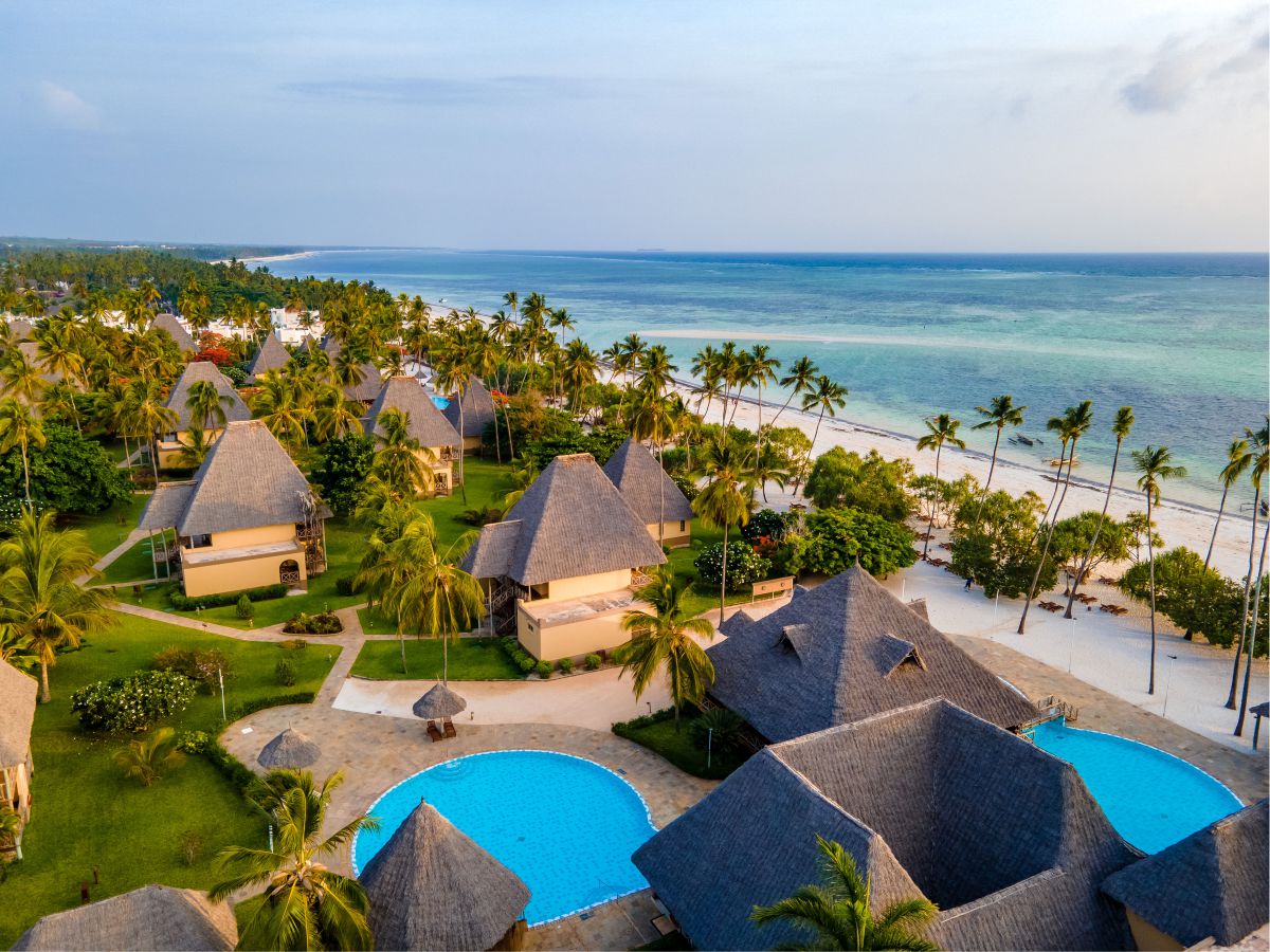 Neptune Pwani Beach Resort & Spa Zanzibar Aerial Swimming Pool