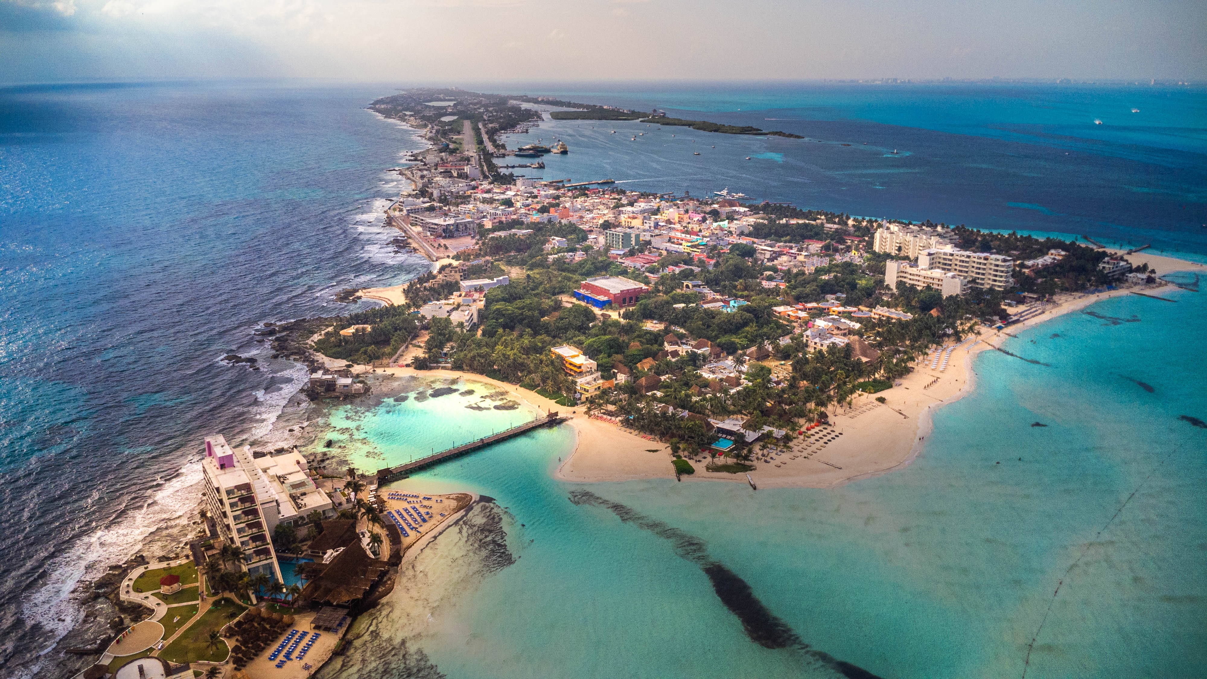 Shutterstock 2280135309 Isla Mujeres Playa Norte, Quintana Roo Mexico Aerial View