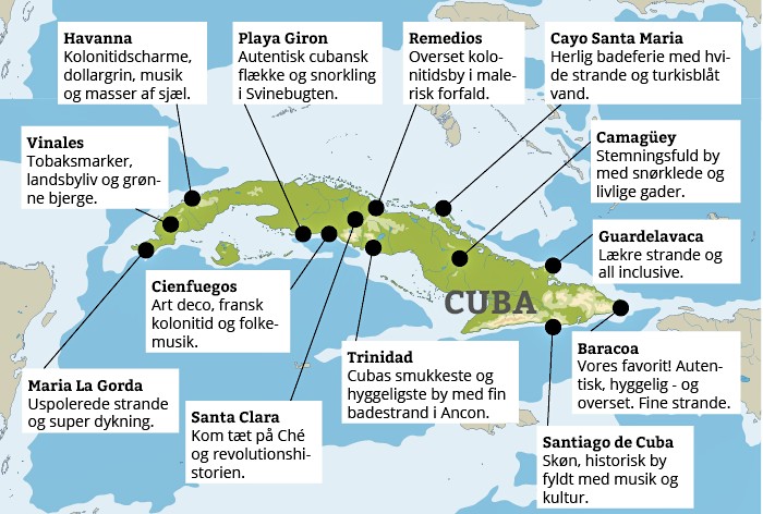 Kort Over Cuba Med Seværdigheder