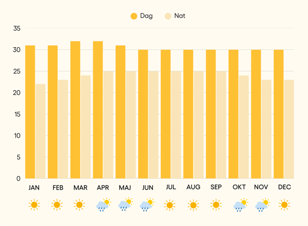 Yala klimat året runt