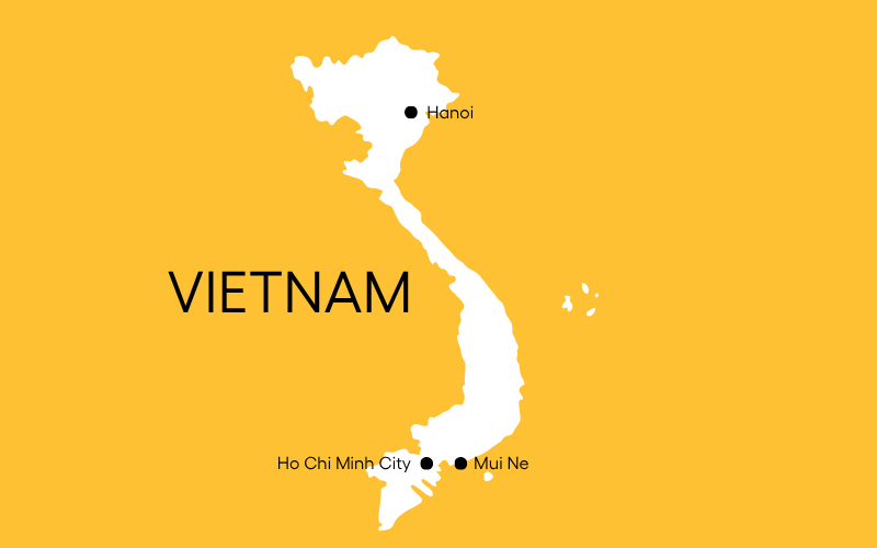 Vietnam Kort Med Mui Ne