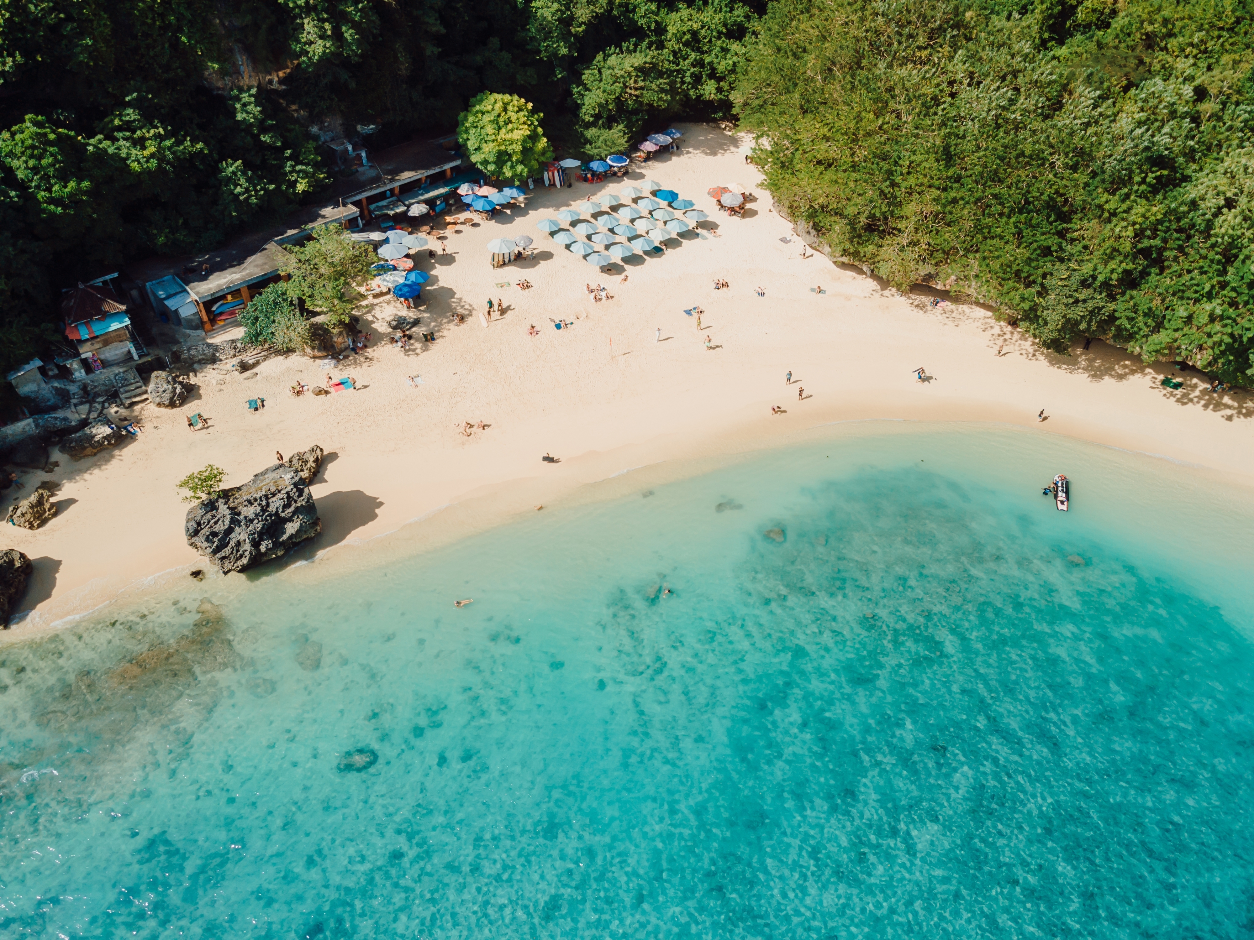 Shutterstock 2536879257 (Aerial Udsigt Over Padang Padang Strand Med Turkisblå Hav. Ferie I Bali)