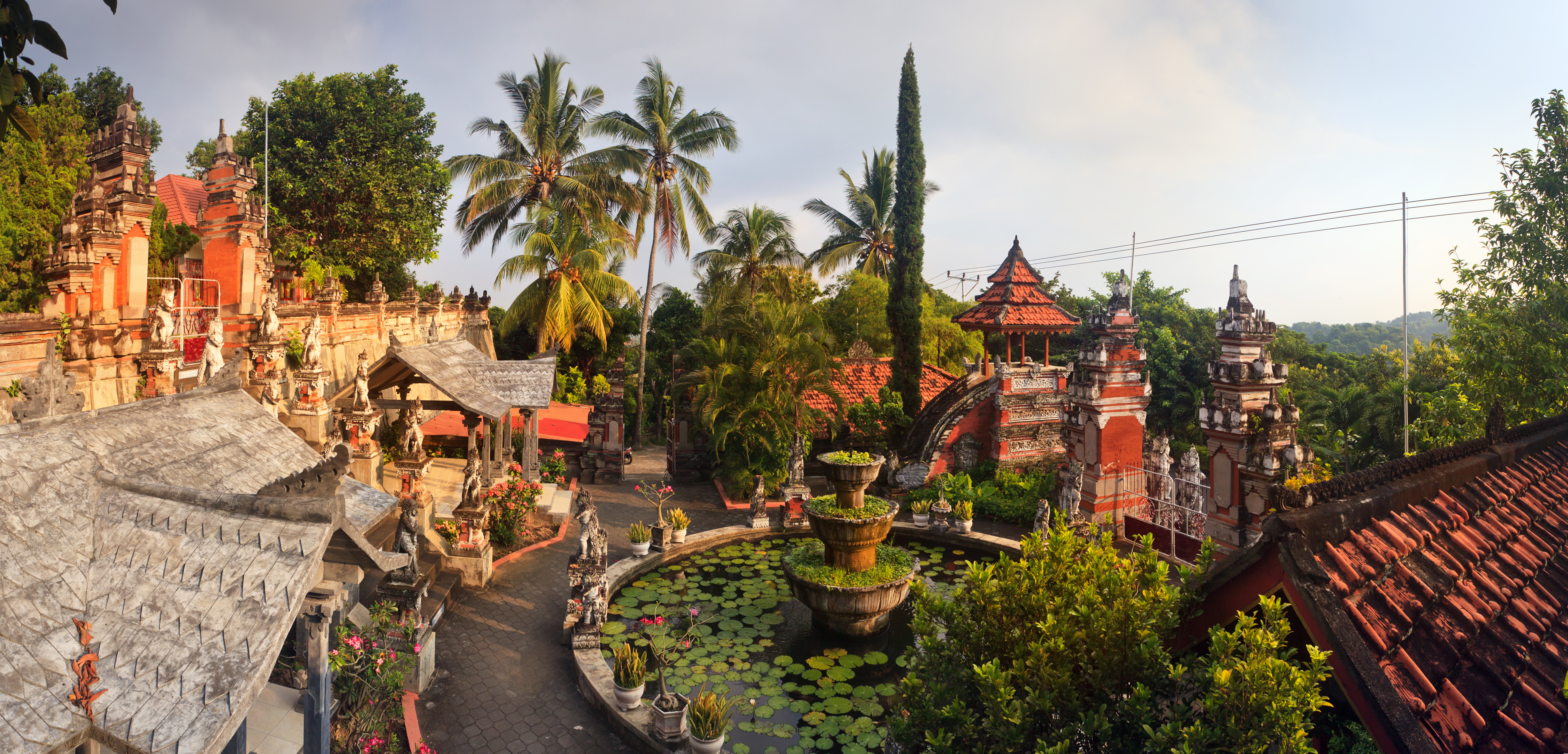 Shutterstock 201991372 (Bali Buddhist Temple Brahma Vihara Arama Banjar Panorama Close To Lovina, Indonesia, Small Version Of Borobudur Temple On Java)