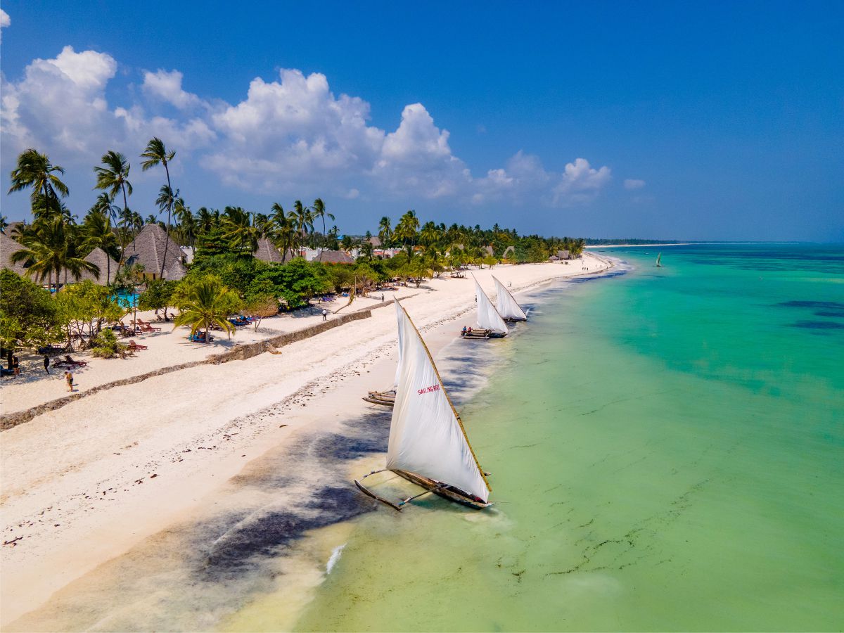 Neptune Pwani Beach Resort & Spa Zanzibar Aerial Beach