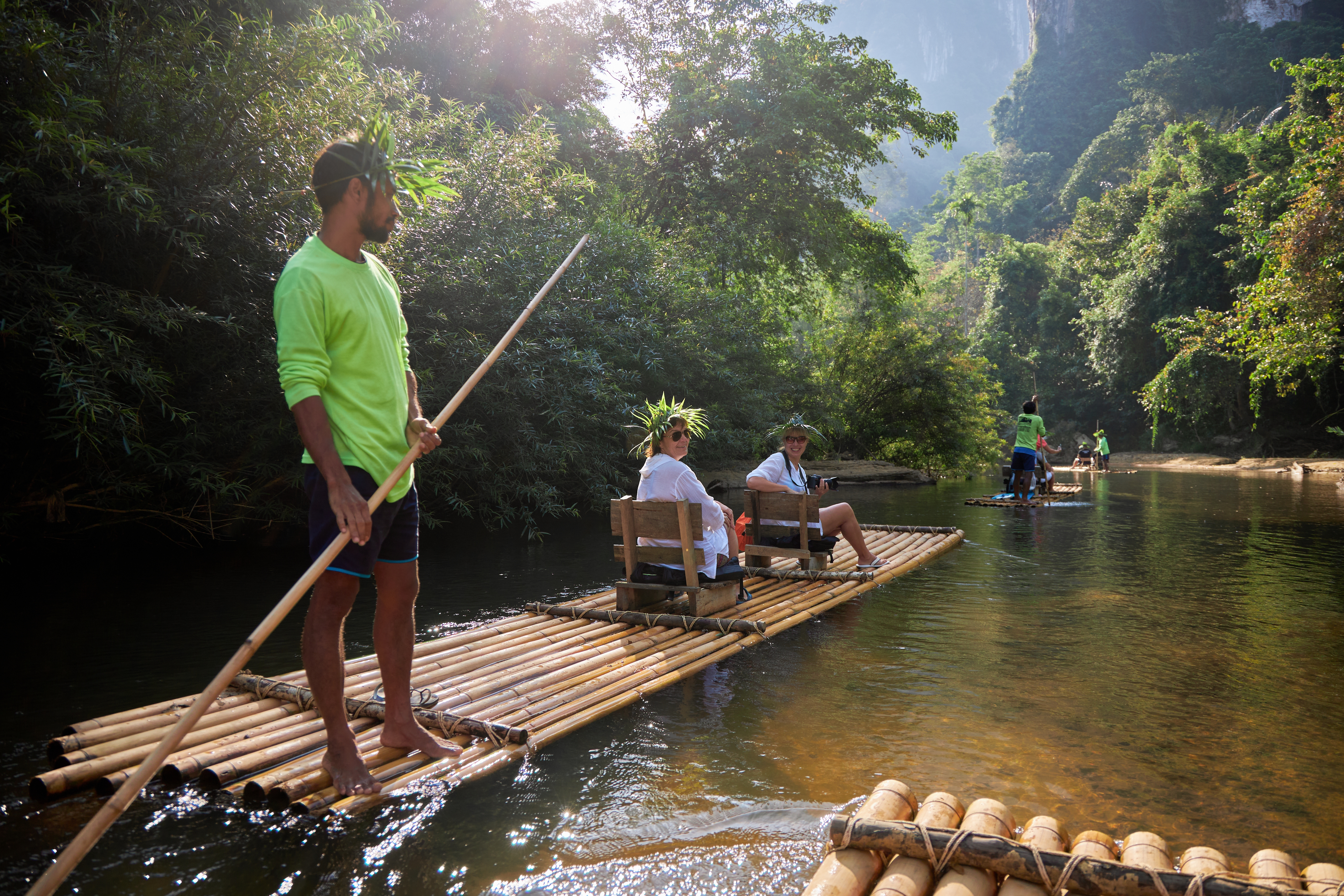 Shutterstock 2153942941 (Khao Lak, Thailand, February 8, 2020 Tourists Float On Bamboo Rafts In The Jungle)