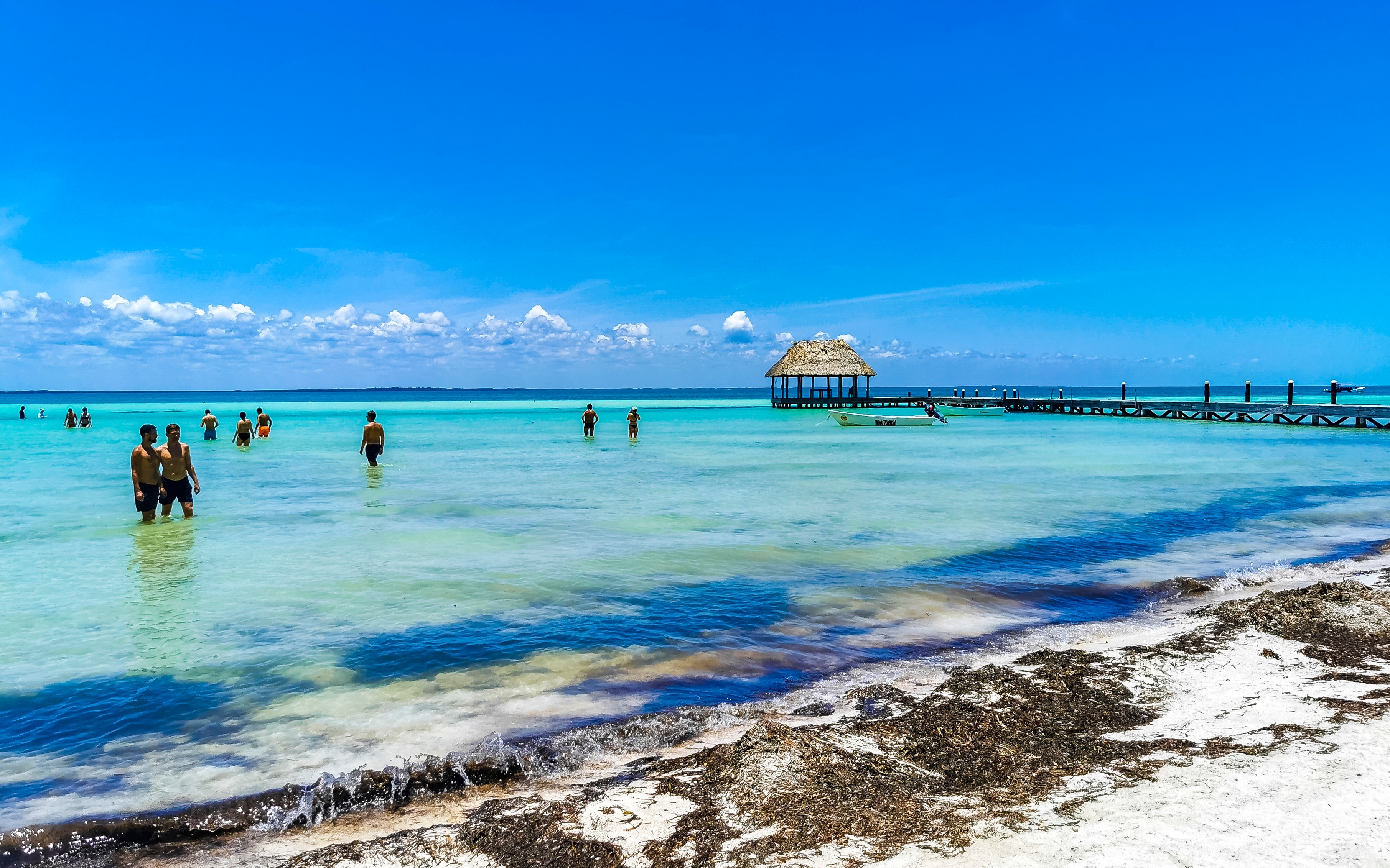 Punta Mosquito og Punta Cocos på Isla Holbox med sandbanker og lavt vand