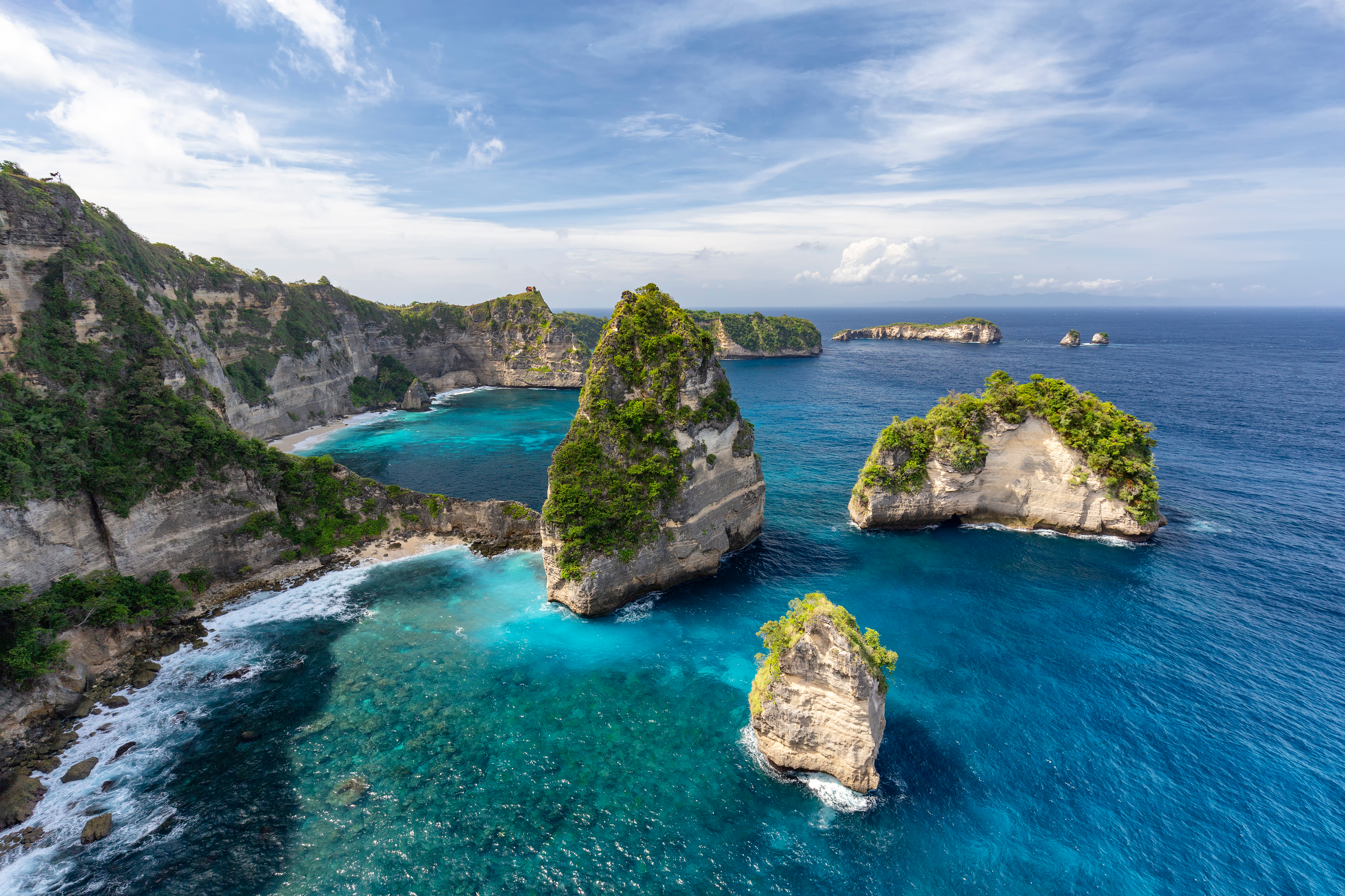 Small Islands Off Of Nusa Penida Known As Raja Lima Or The Five Kings In Indonesia.
