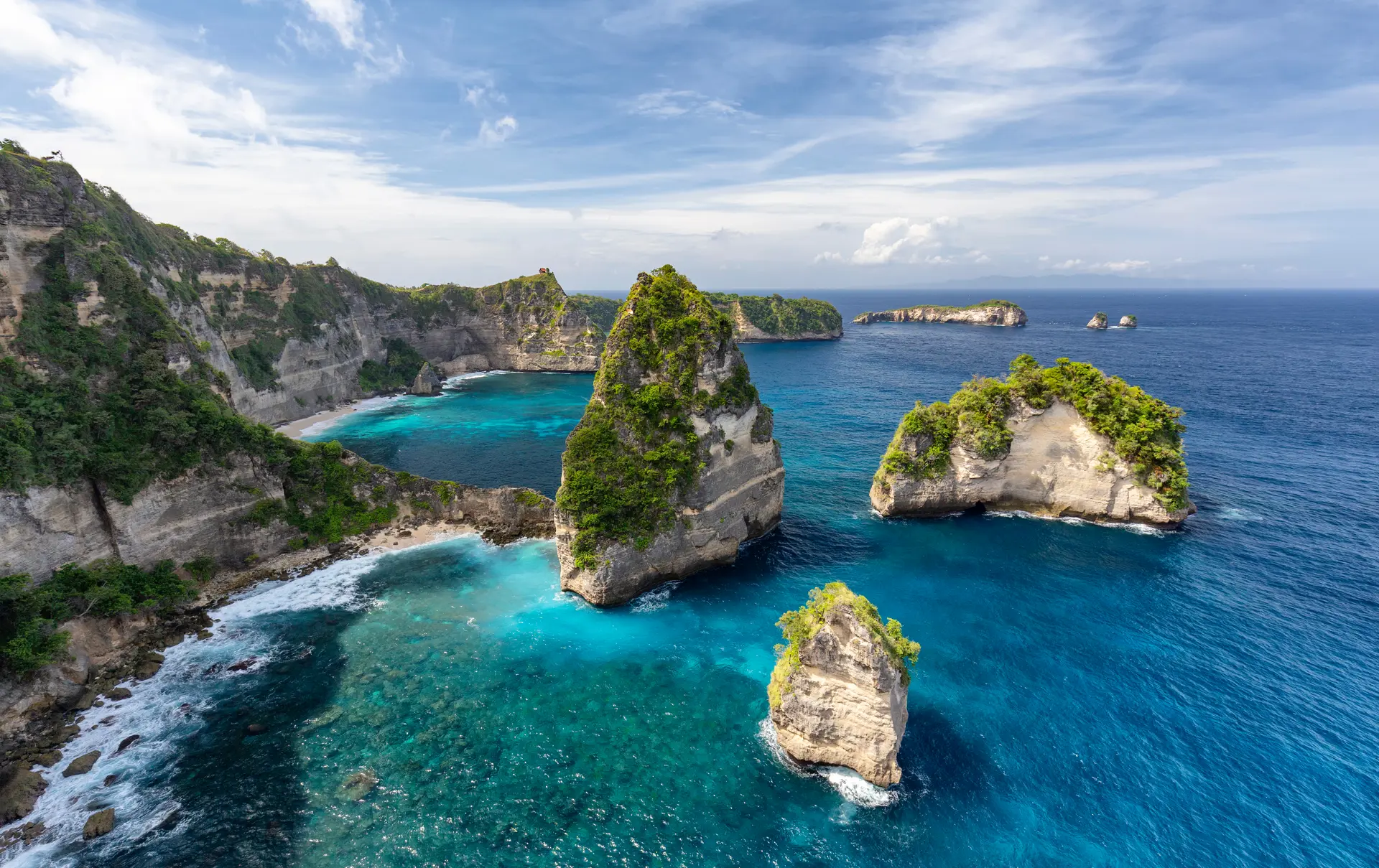 Small Islands Off Of Nusa Penida Known As Raja Lima Or The Five Kings In Indonesia.