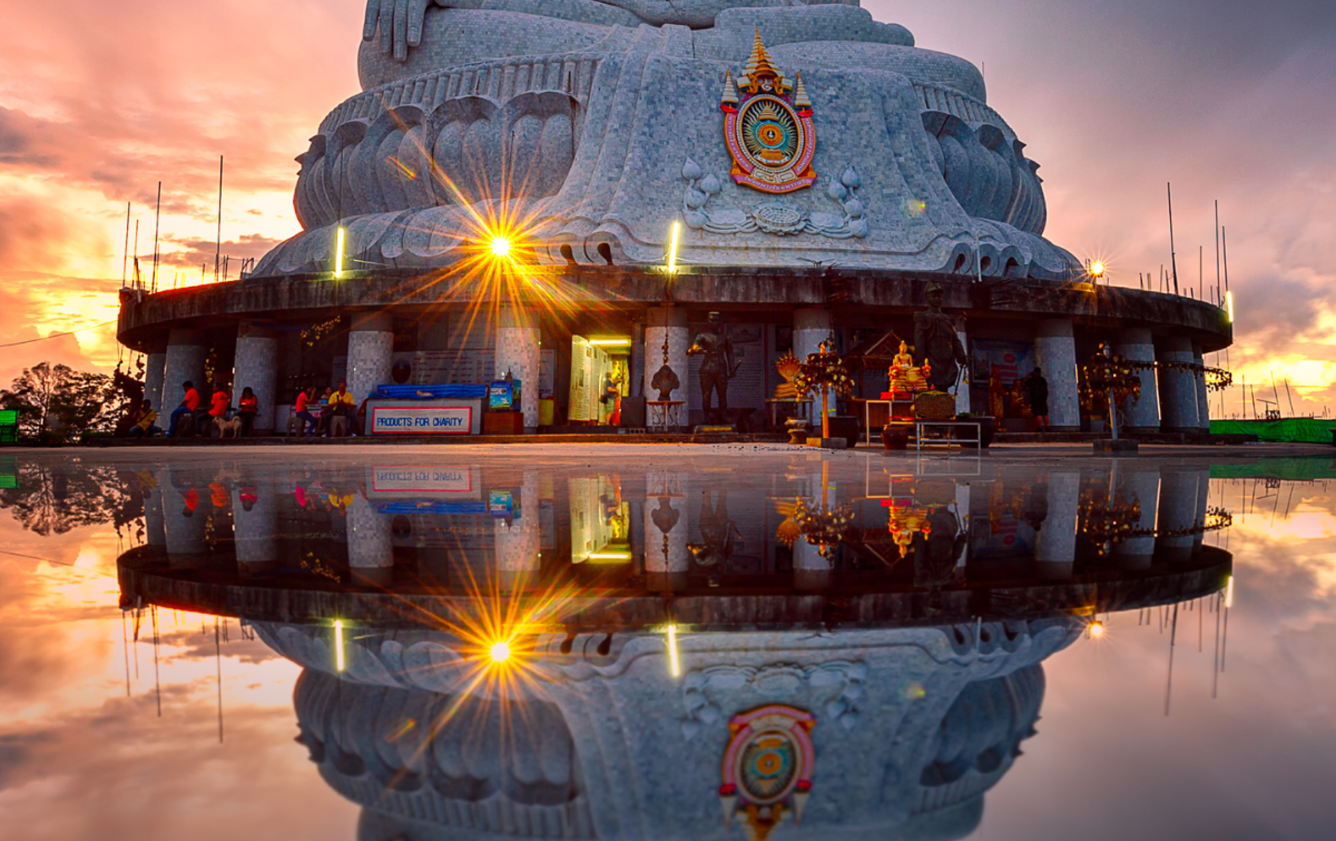 Big Buddha Statue Landmark Of Phuket Thailand On Sunrise And Refection